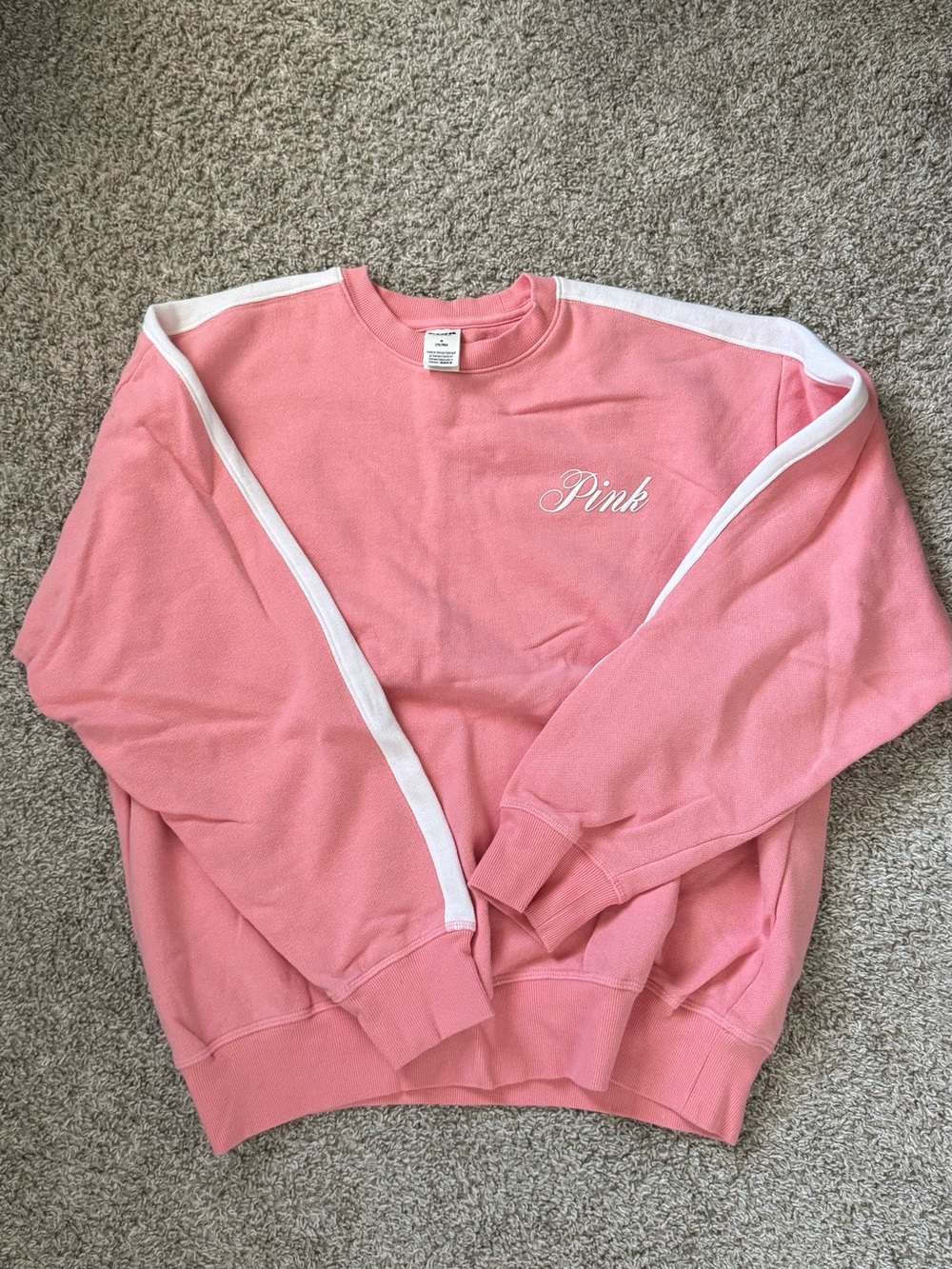 PINK Victoria's Secret Pink Crewneck and joggers with White Shoulder Stripe - Picture 3 of 3